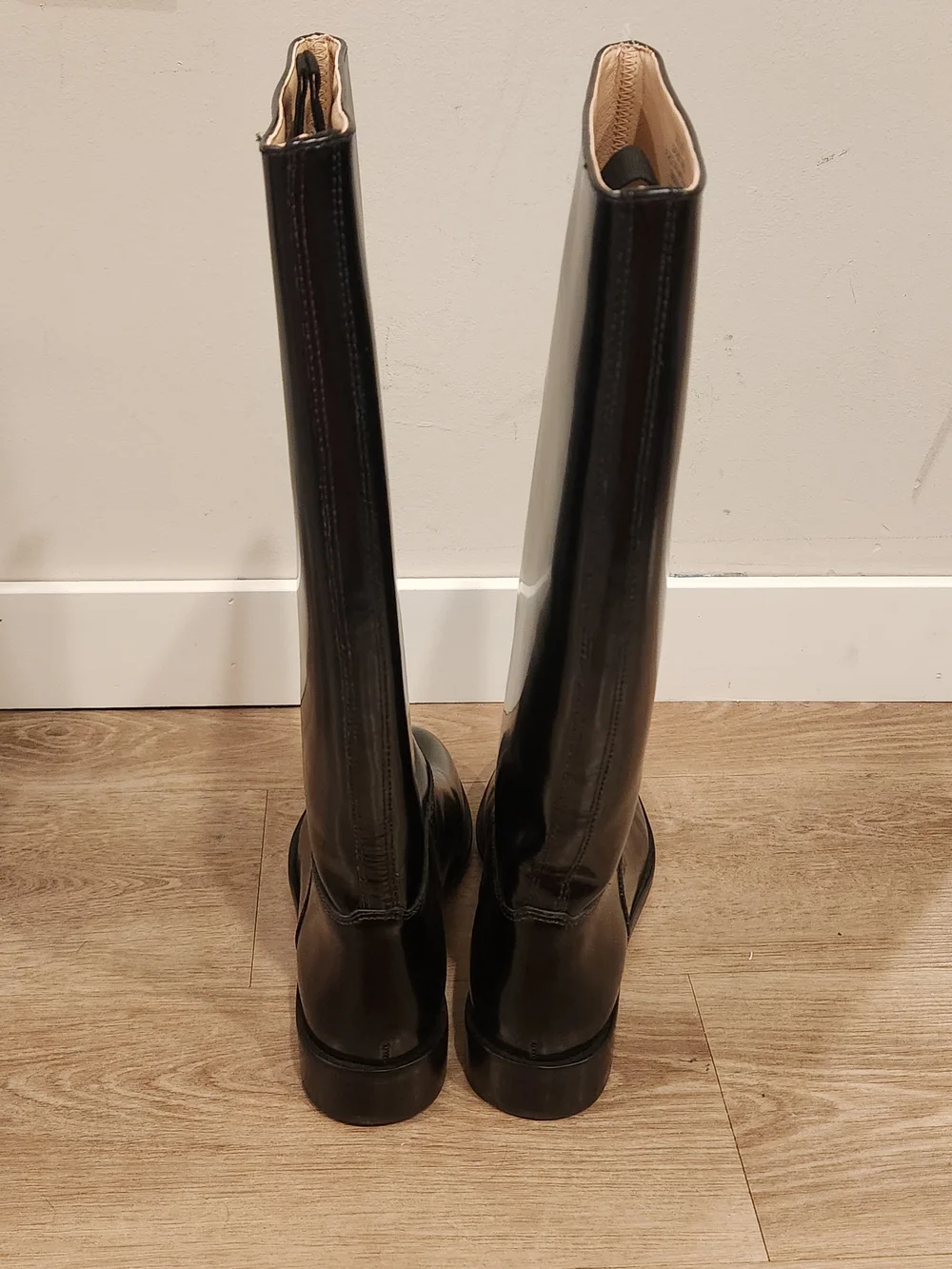 NWT Silent D Anthropologie Giselle Black Leather Riding Pull On Womens Boots 6.5